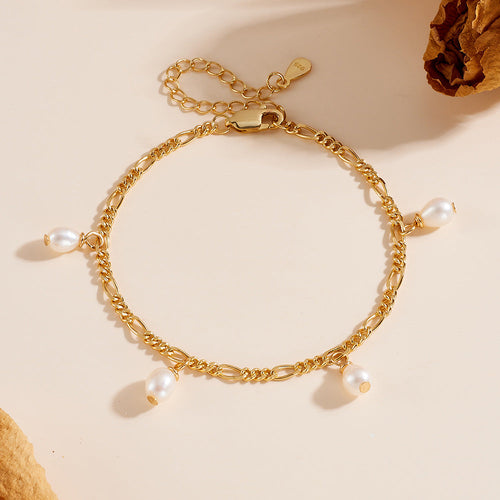 Natural Pearls Gold Plated Bracelet
