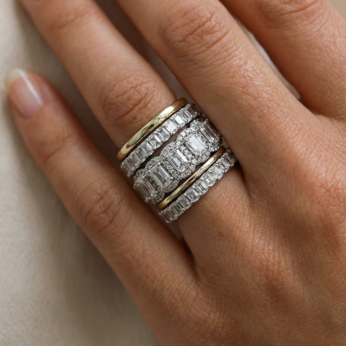 5PCS Stunning Wedding Band Set In Sterling Silver