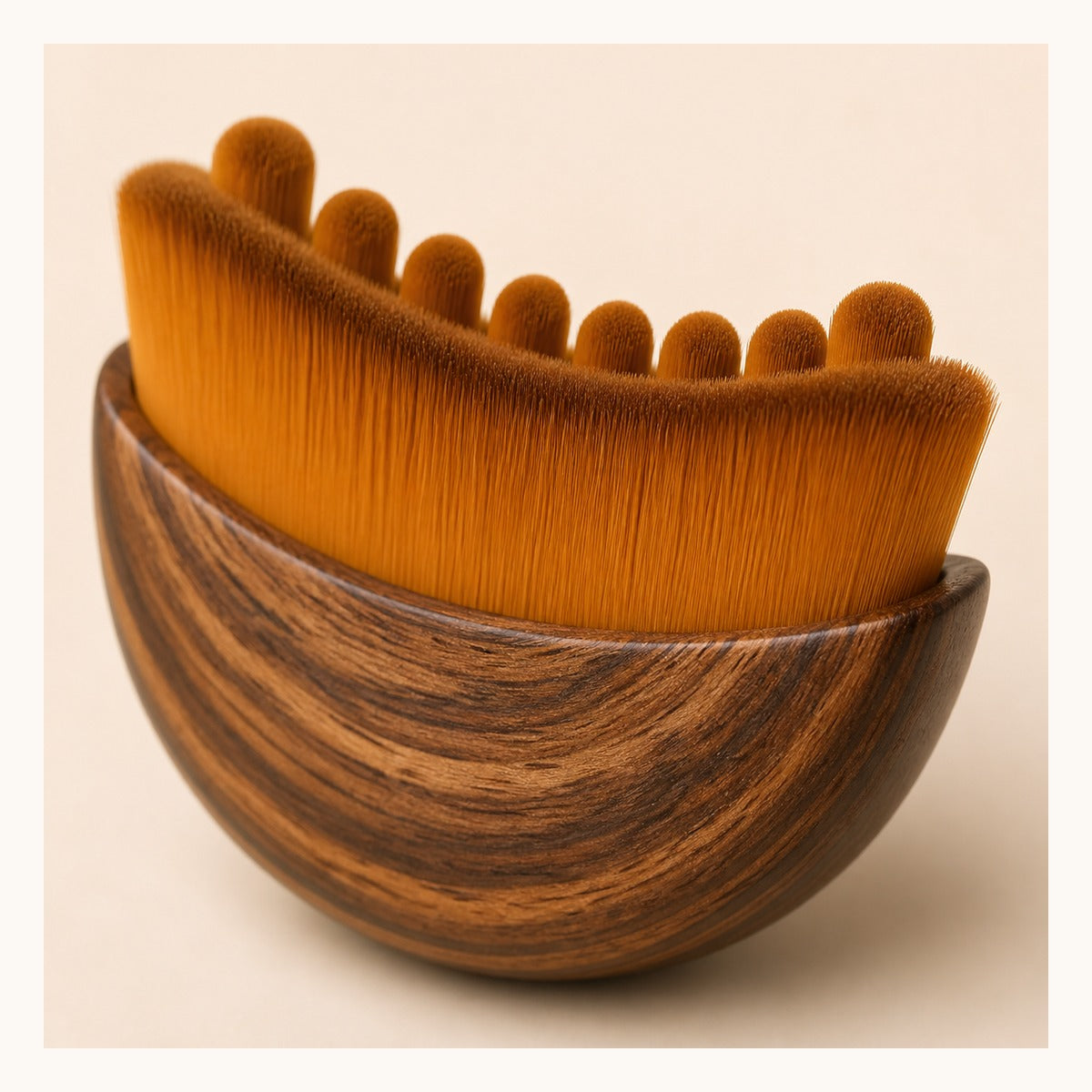 Close view of Glowlift amber bristles and massage nubs