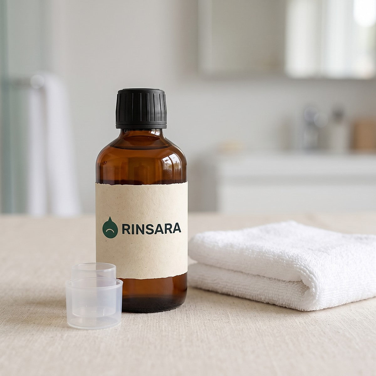 Rinsara oil pulling rinse with measuring cap
