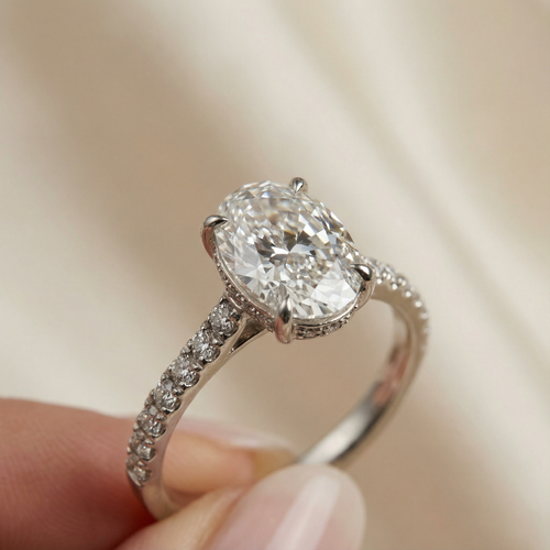 Oval Cut Wedding Set