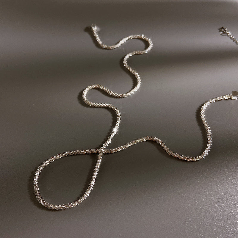 Classic Thin Tennis Necklace in 925 Sterling Silver Dobrilajewelry