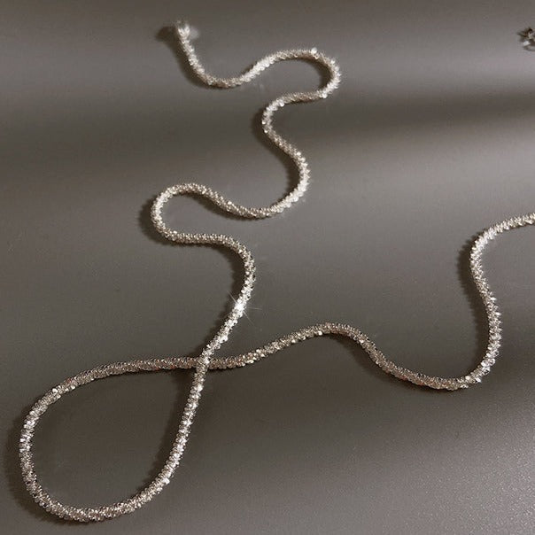 Classic Thin Tennis Necklace in 925 Sterling Silver Dobrilajewelry