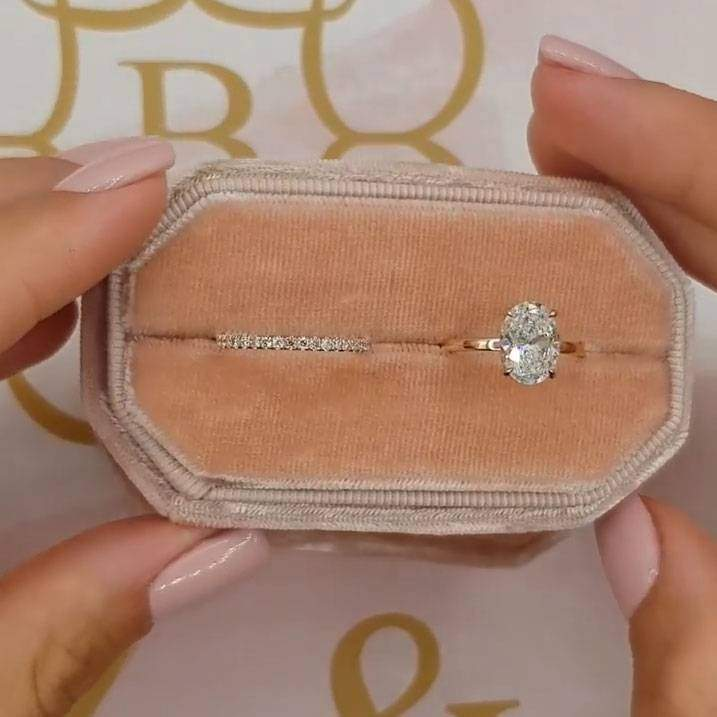 Rose Golden Tone Oval Cut Sterling Silver Bridal Set shineofdiamond