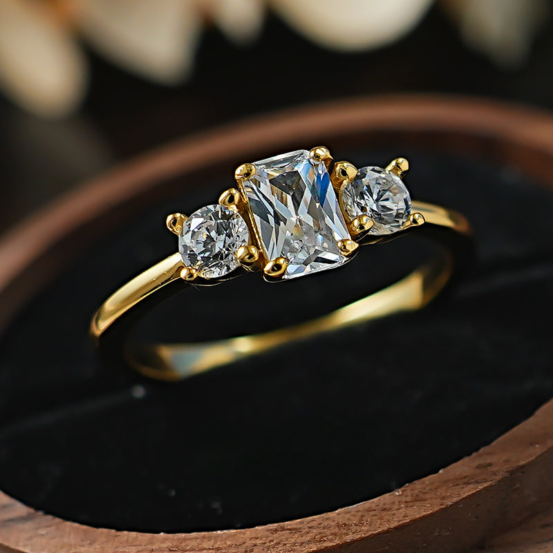 Luxury Three Stone Design Ice Cut Ring Carly Jewelry