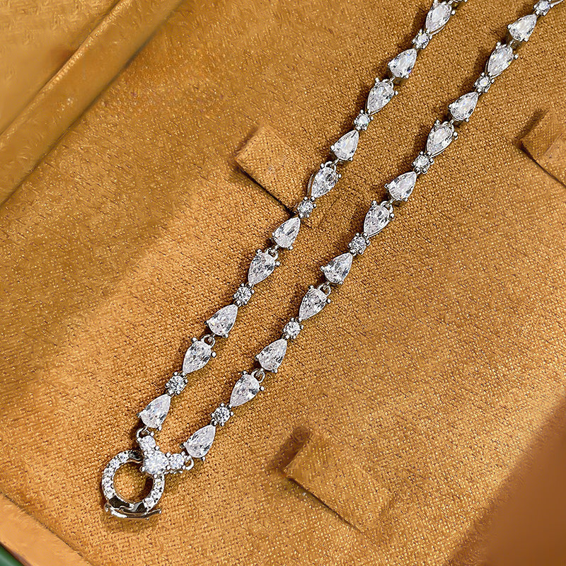 Abstract Arrangement Multi Cut Tennis Necklace For Women shine of diamond
