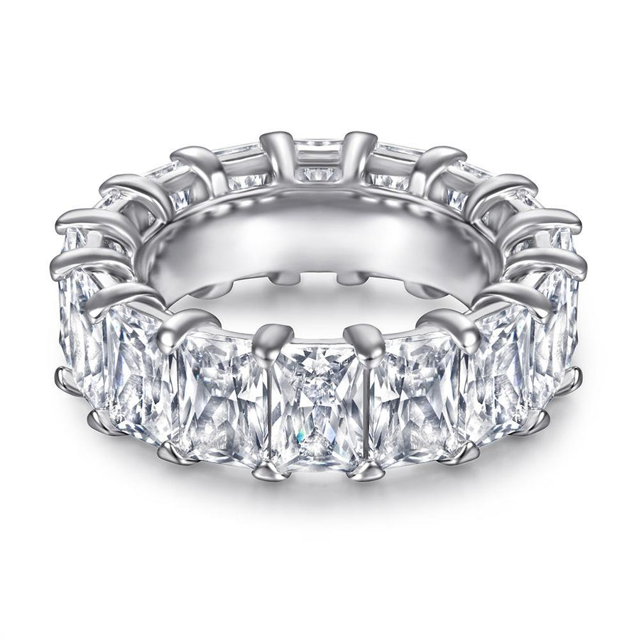 Radiant Cut Eternity Sterling Silver Wedding Band shineofdiamond