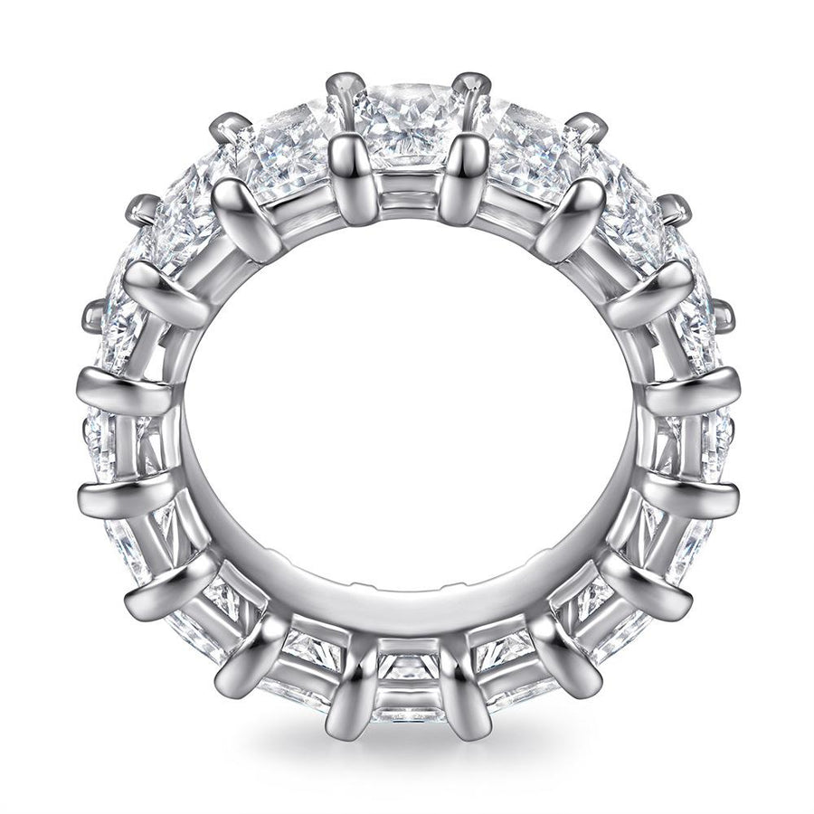 Radiant Cut Eternity Sterling Silver Wedding Band shineofdiamond