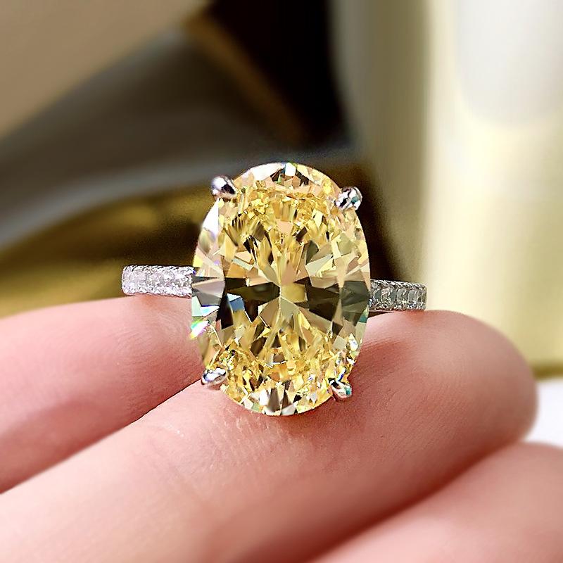 Oval Cut 4 Prong Eternity Engagement Ring Shineofidamond