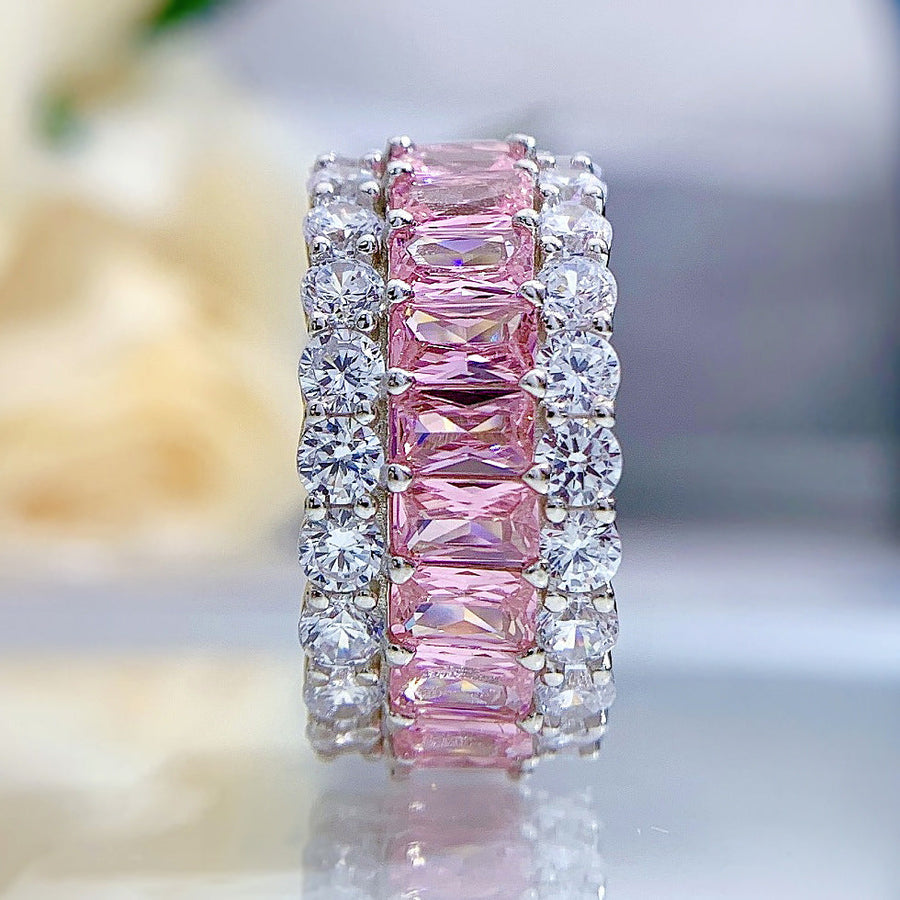 Gorgeous Triple Row Wedding Band in Sterling Silver shineofdiamond
