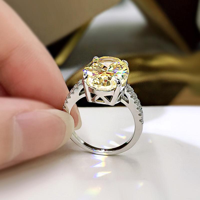 Oval Cut 4 Prong Eternity Engagement Ring Shineofidamond