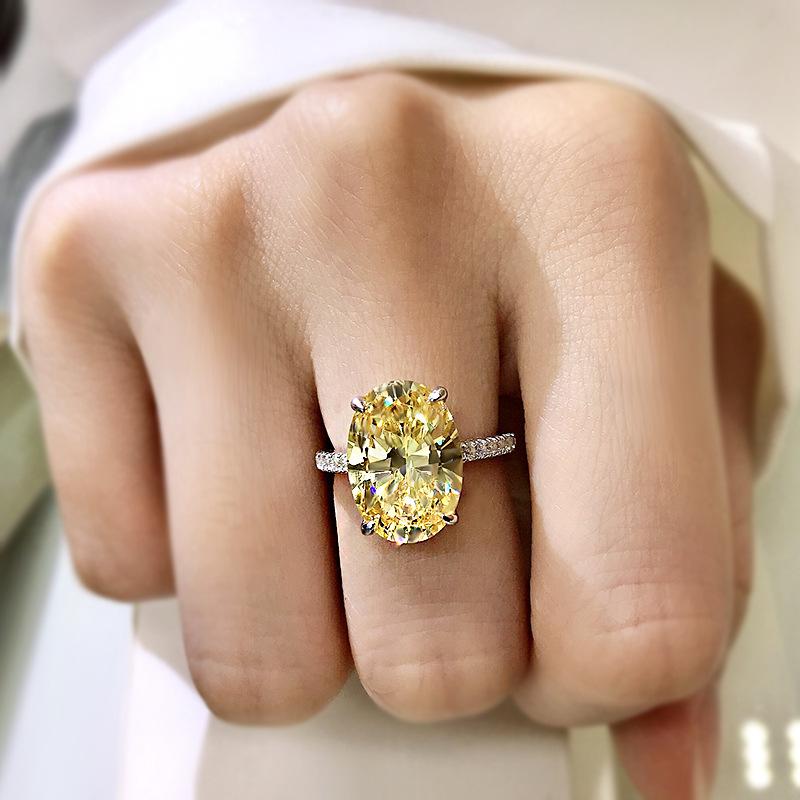 Oval Cut 4 Prong Eternity Engagement Ring Shineofidamond