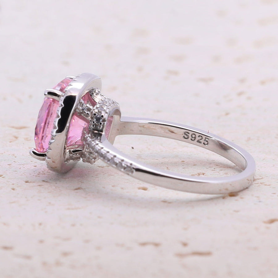3.5ct Cushion Cut Halo Multi Color Sterling Silver Engagement Ring shine of diamond