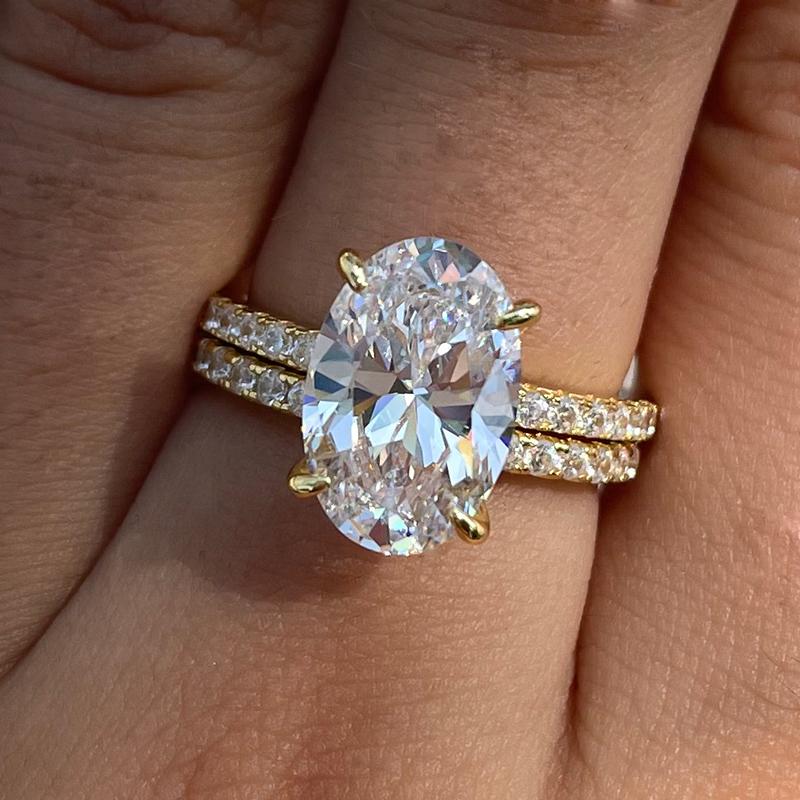 Classic 5.0 Carat Oval Cut Wedding Bridal Set in Sterling Silver Shineofdiamond
