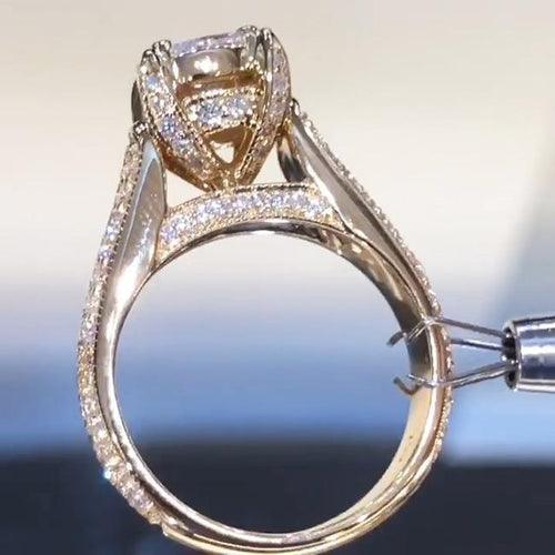 Sparkling Round Cut Sterling Silver Engagement Ring Shineofdiamond