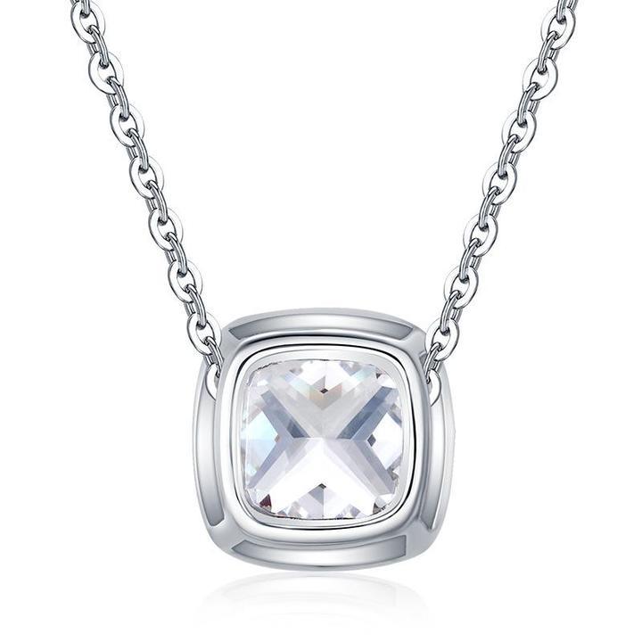2.0ct Halo Cushion Cut Pendant Necklace Shineofidamond