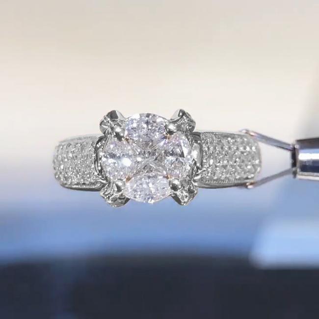 Sparkling Round Cut Sterling Silver Engagement Ring Shineofdiamond