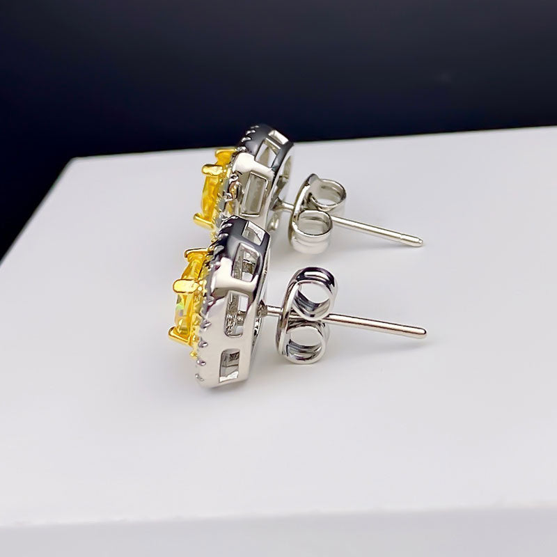 Sparkling Halo Cushion Cut Stud Earrings Dobrilajewelry