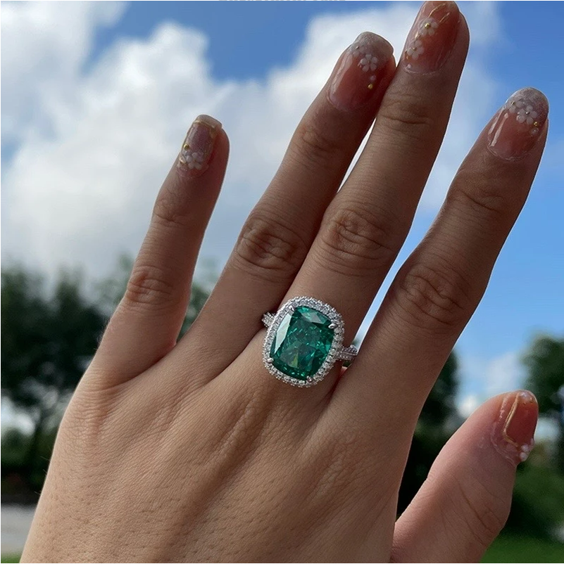 Gorgeous Halo Cushion Cut Paraiba Tourmaline Engagement Ring Shineofdiamond