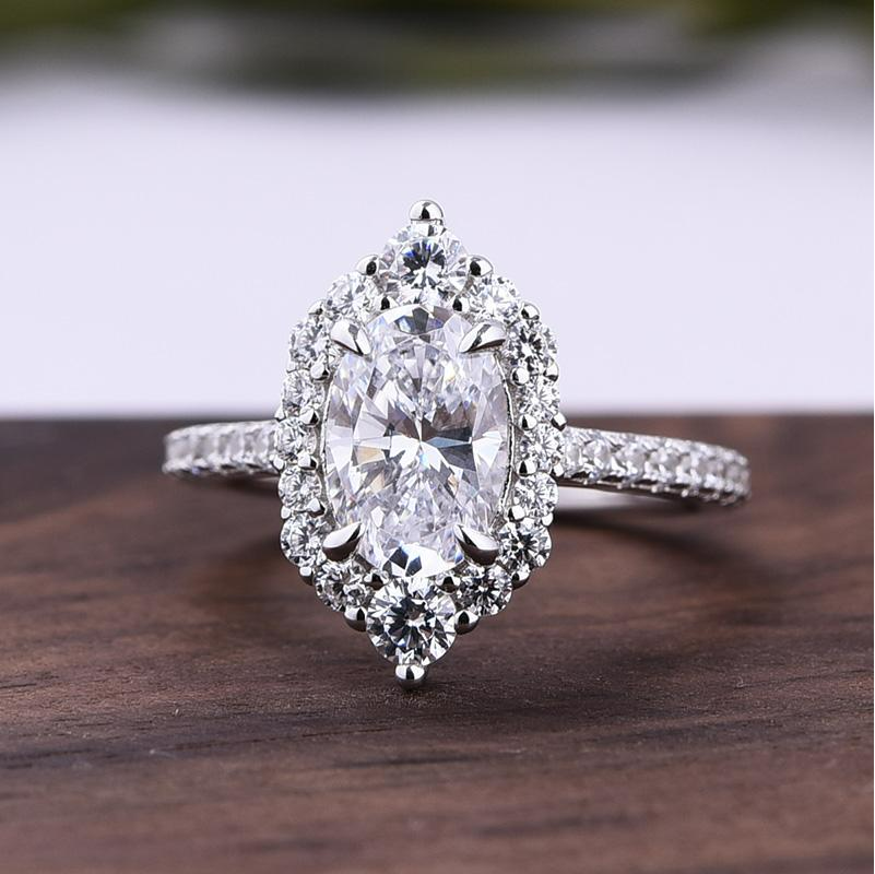 Unique Design Oval Cut 3-Piece Sterling Silver Bridal Set shineofdiamond
