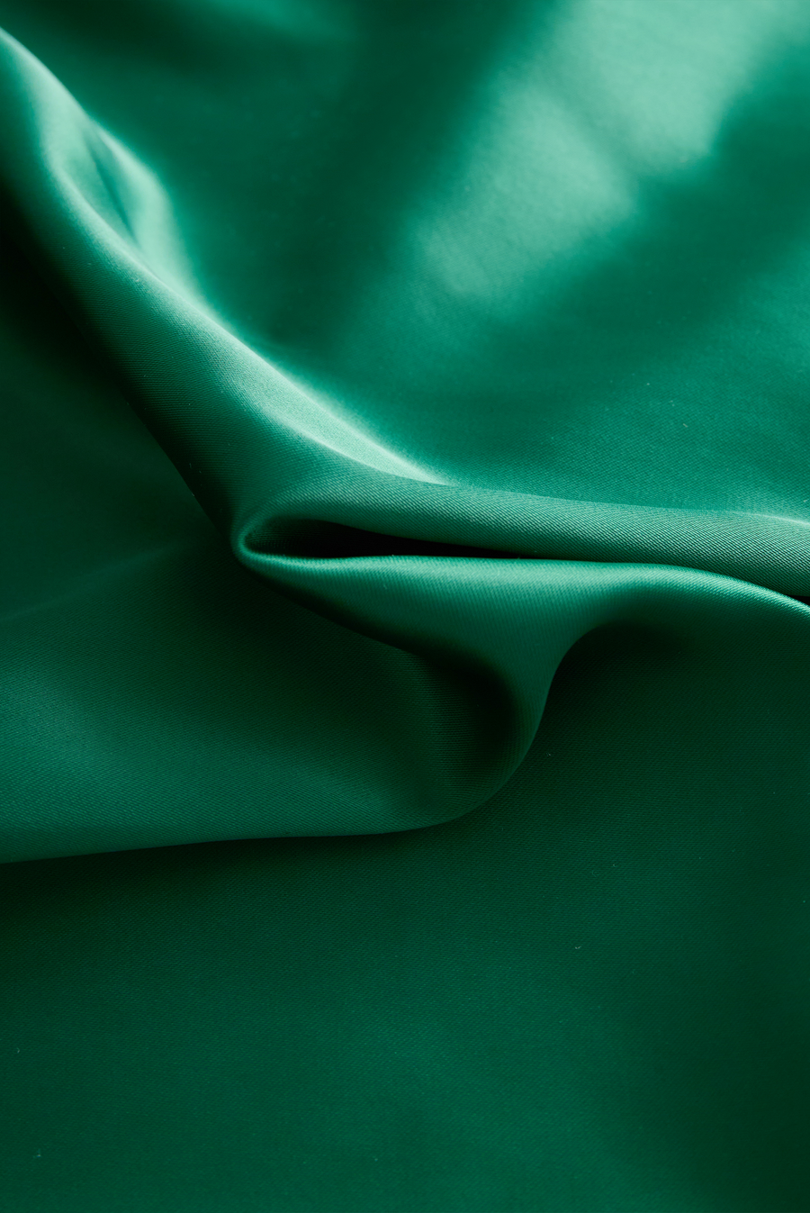 Deep V-Neck Satin Blouse with Lace Details - Emerald Allure XYS