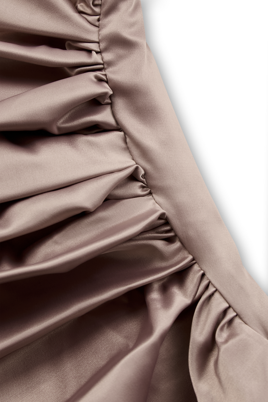 Champagne Satin One-Shoulder Gown ZJ