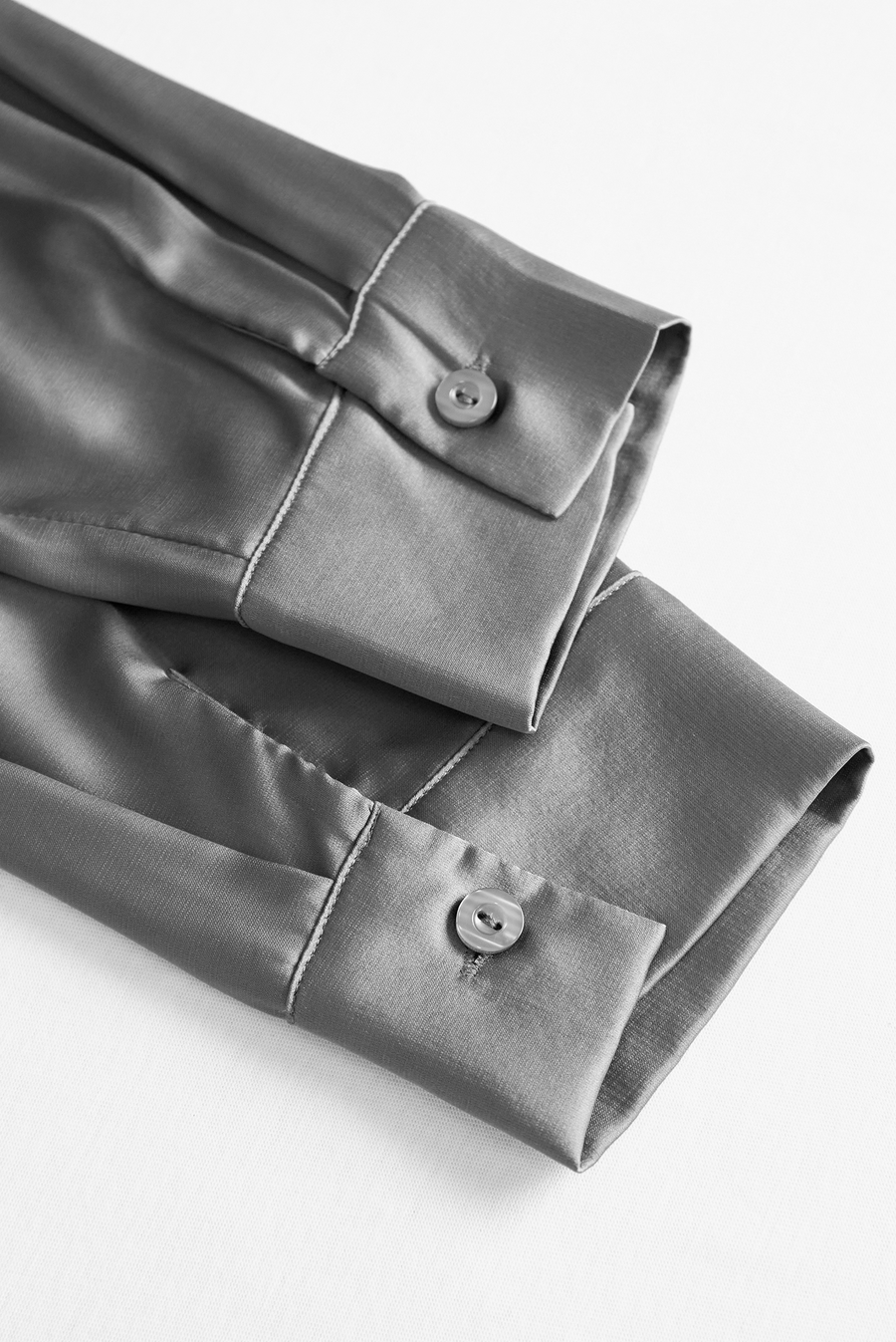 Charcoal Grey Satin Blouse with Subtle Tailored Fit ZJ