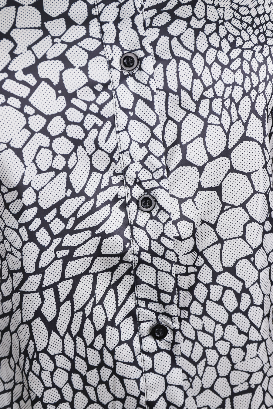 Modern Satin Printed Blouse with Classic Snake Pattern Elegance ZJ
