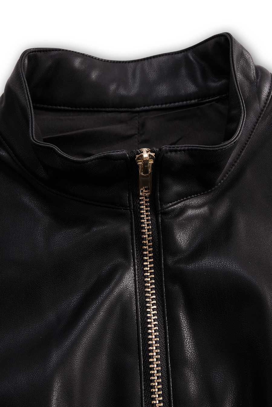 Sleeveless Faux Leather Zippered Romper ZJ