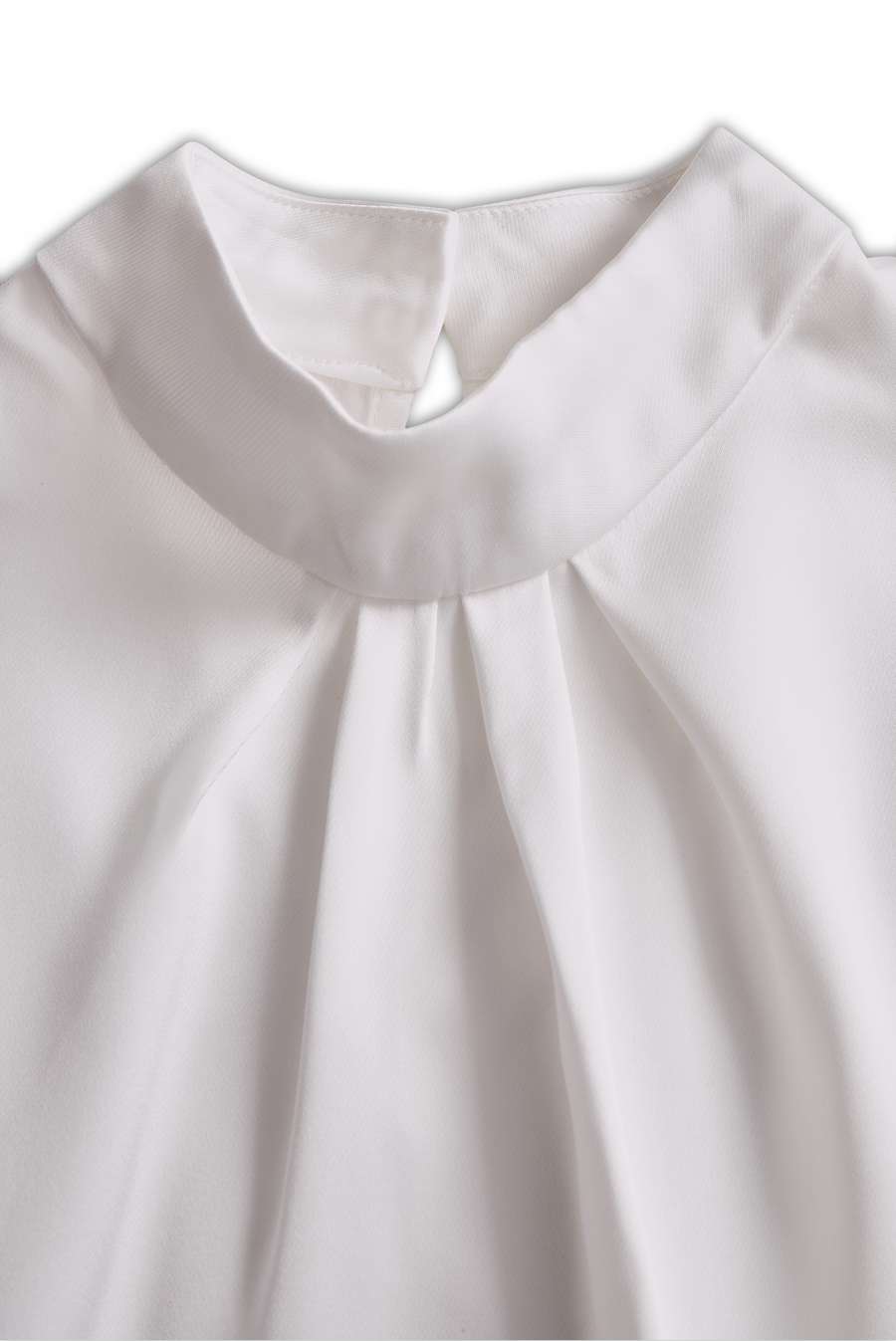 Sophisticated Pleated High-Neck Blouse XYS