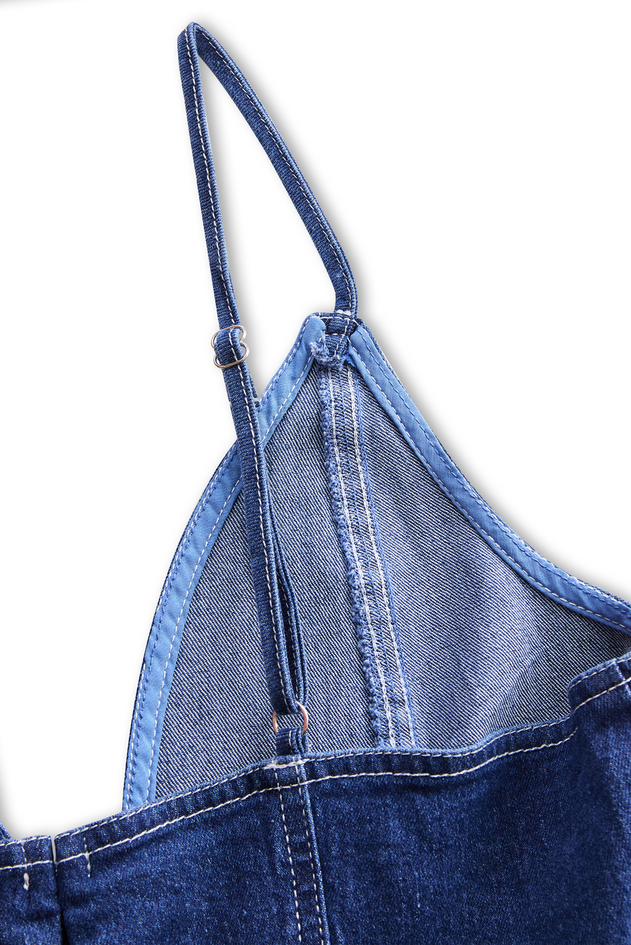 Dark Indigo Sleeveless Denim Midi Dress ZJ