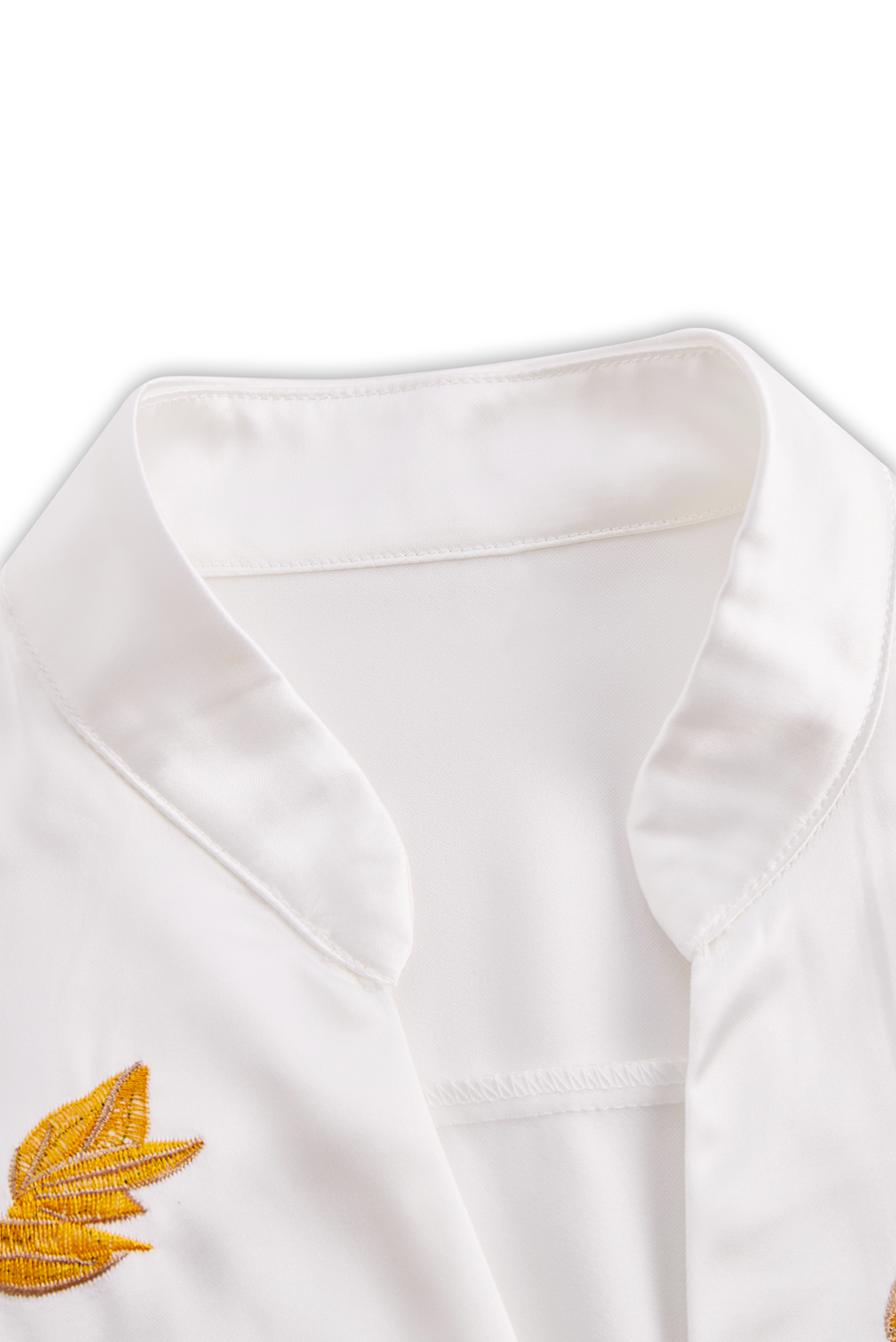 Sleeveless Blouse with Yellow Floral Embroidery ZJ