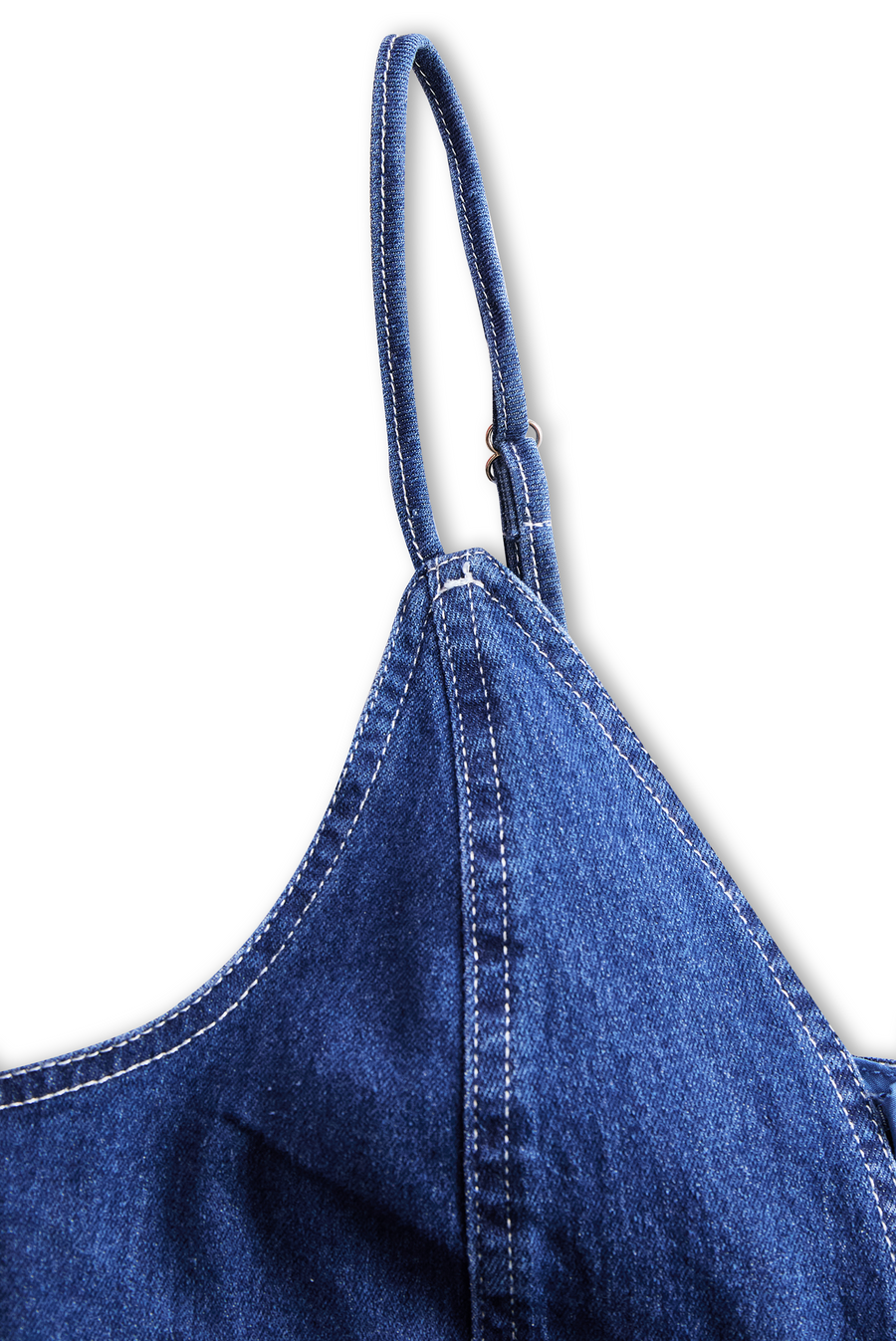 Dark Indigo Sleeveless Denim Midi Dress ZJ