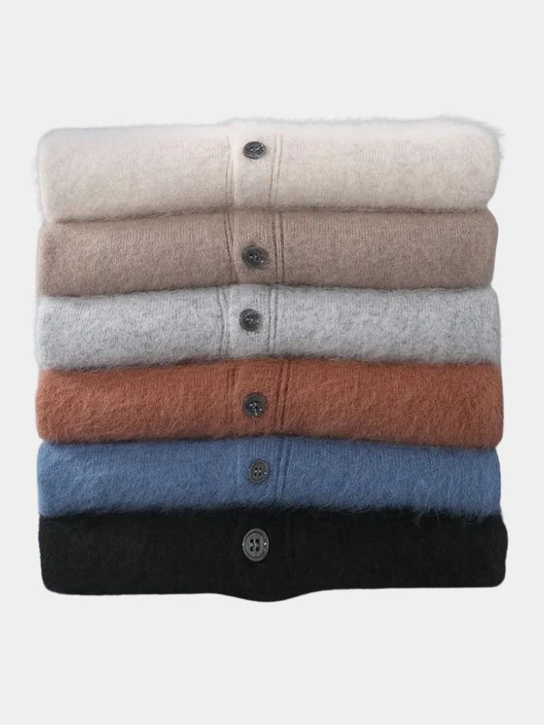 100% Cashmere Polo Cardigan - CAAYWORLD CAAYWORLD