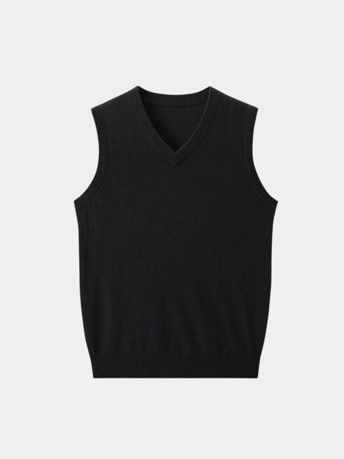 100% Cashmere V Neck Knit Vest - CAAYWORLD CAAYWORLD