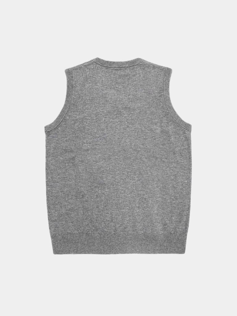 100% Cashmere V Neck Knit Vest - CAAYWORLD CAAYWORLD