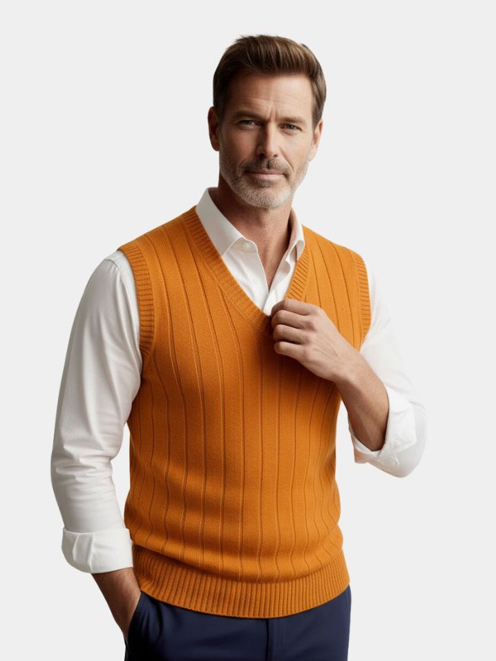 100% Merino Wool Pullover Sweater Vest - CAAYWORLD CAAYWORLD