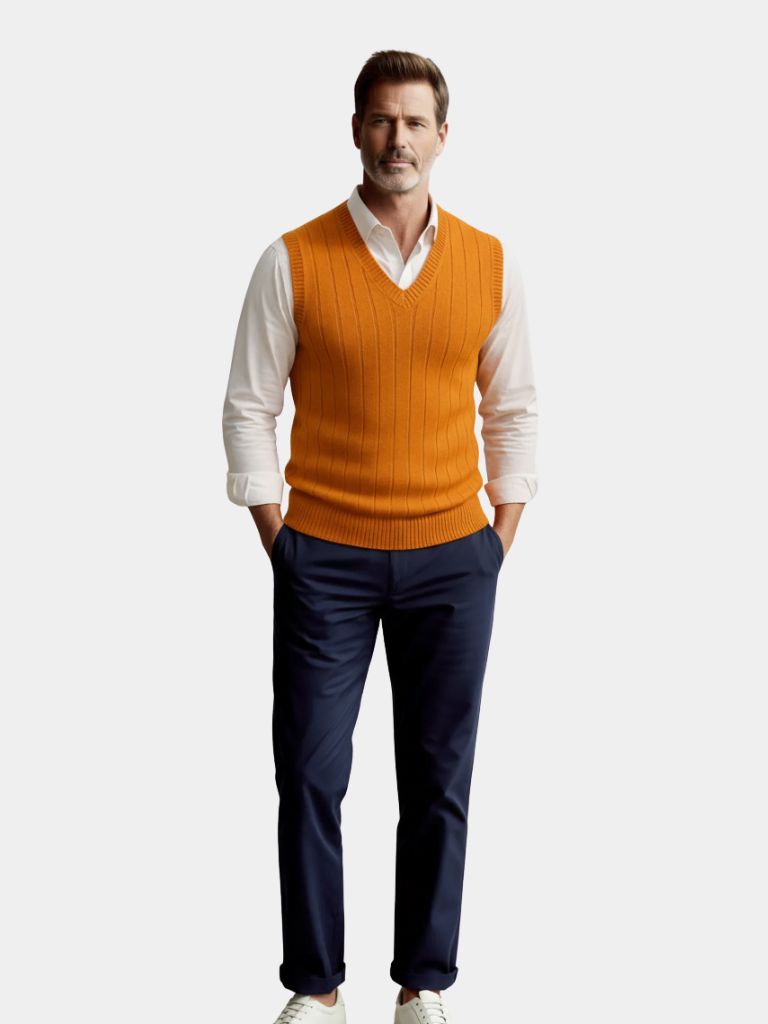 100% Merino Wool Pullover Sweater Vest - CAAYWORLD CAAYWORLD