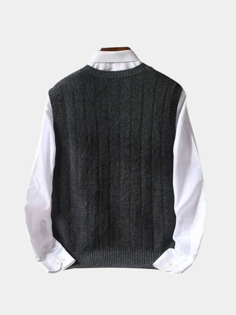100% Merino Wool Pullover Sweater Vest - CAAYWORLD CAAYWORLD