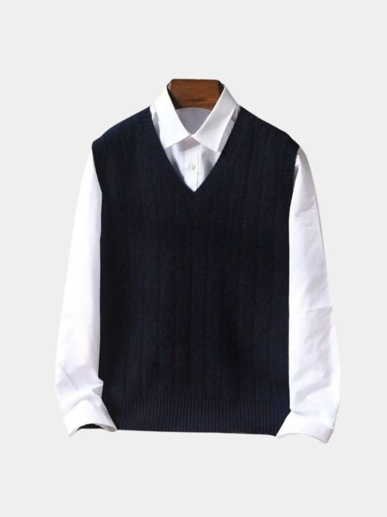 100% Merino Wool Pullover Sweater Vest - CAAYWORLD CAAYWORLD