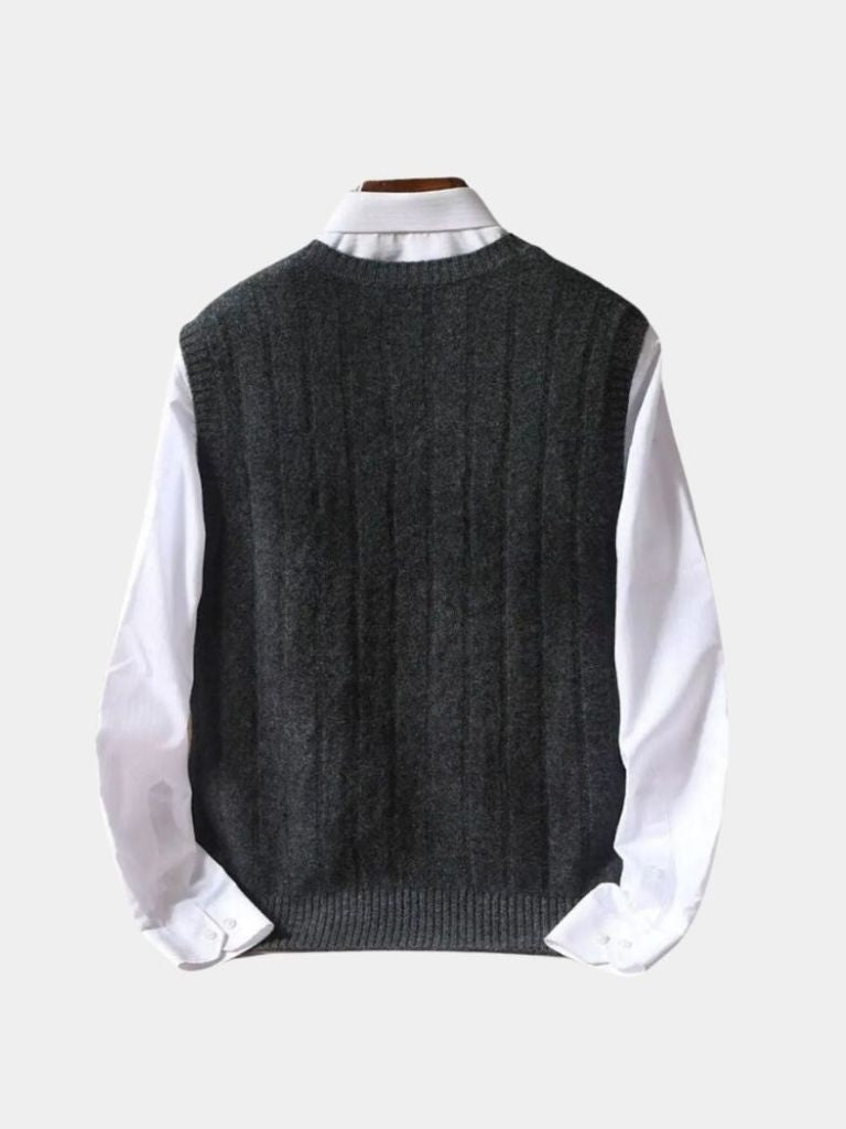 100% Merino Wool Pullover Sweater Vest - CAAYWORLD CAAYWORLD