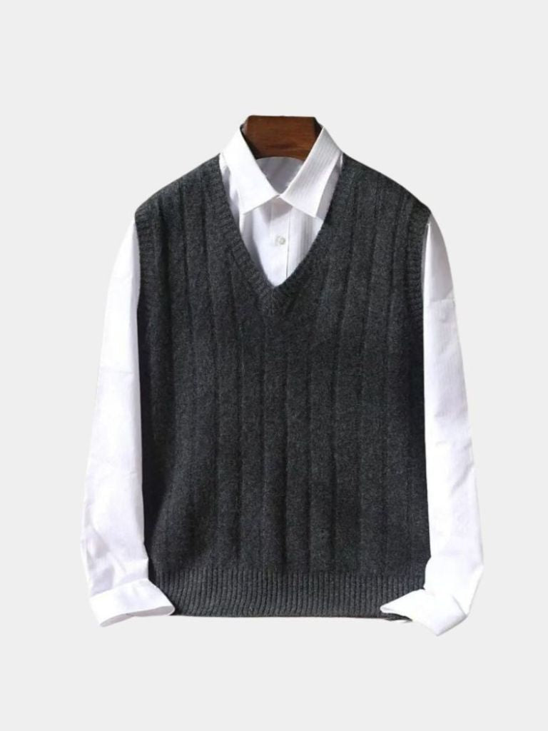 100% Merino Wool Pullover Sweater Vest - CAAYWORLD CAAYWORLD