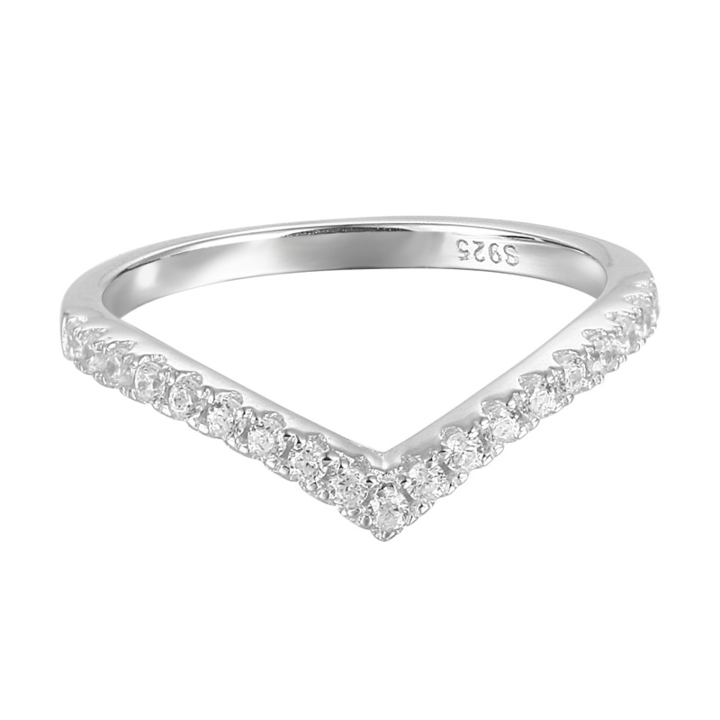 Curved Half Eternity Sterling Silver Wedding Band shineofdiamond