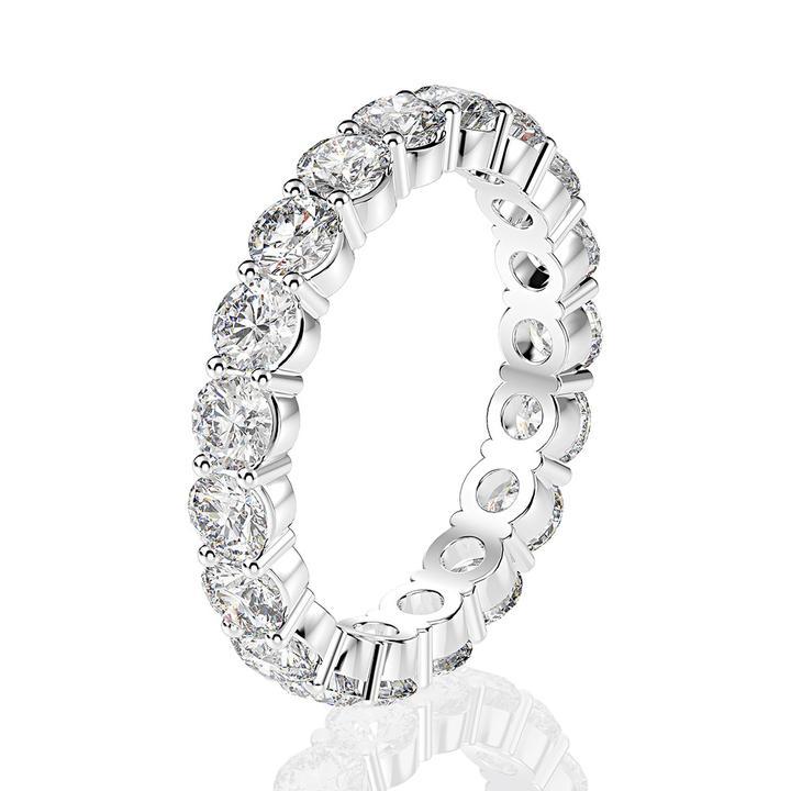 Classic Eternity Sterling Silver Wedding Band Shineofidamond