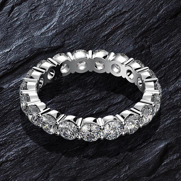 Classic Eternity Sterling Silver Wedding Band Shineofidamond