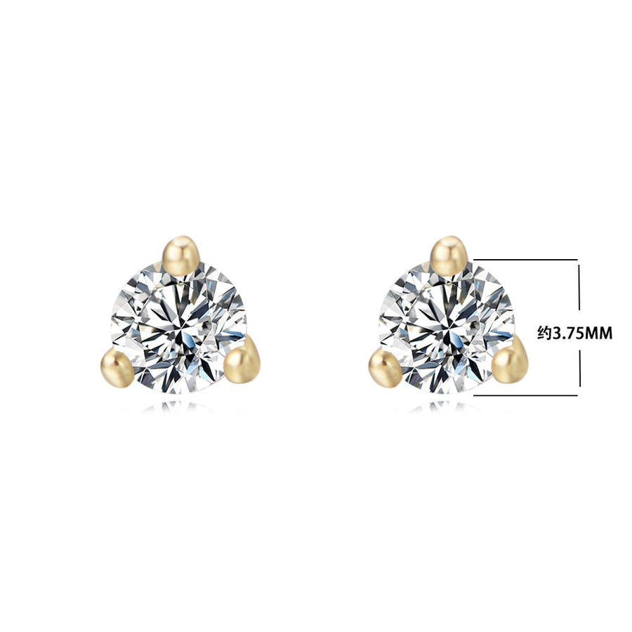 3 Prog Stud Earrings in Sterling Silver Shine of Diamond