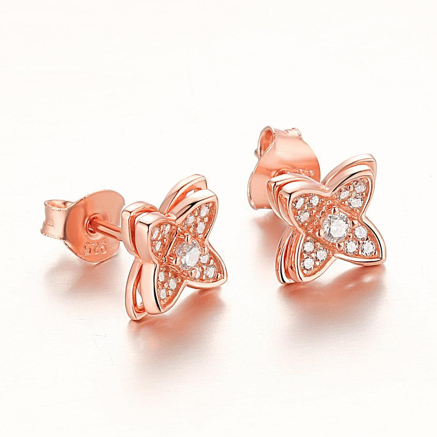 Four Leaves Clover Stud Earrings Shineofidamond