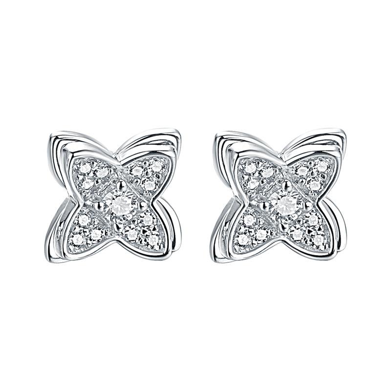 Four Leaves Clover Stud Earrings Shineofidamond