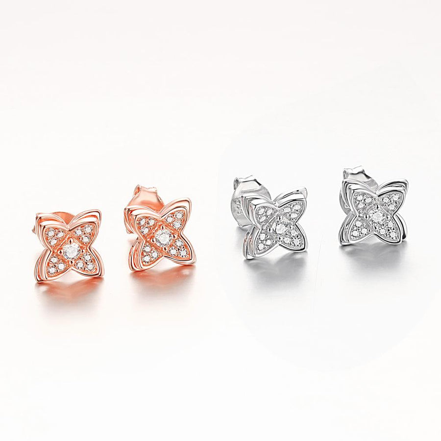 Four Leaves Clover Stud Earrings Shineofidamond