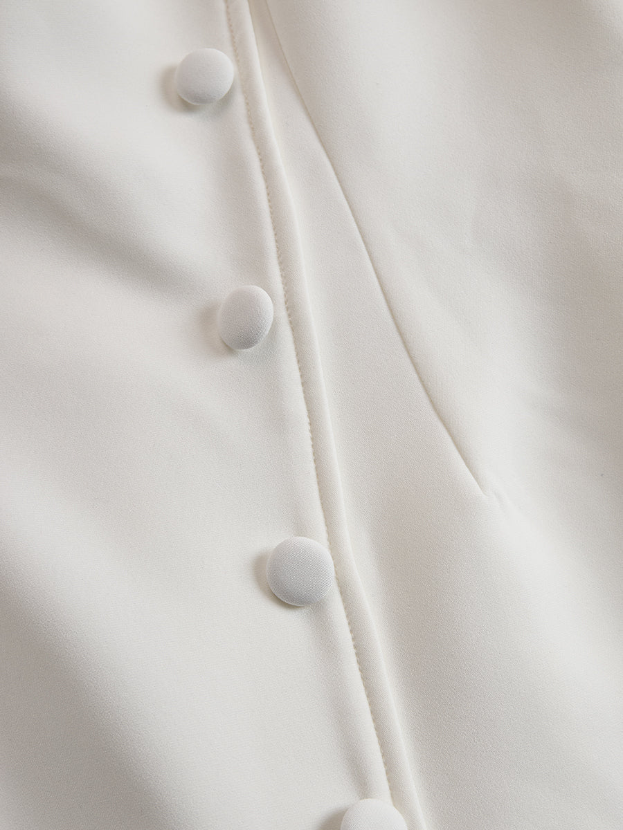 Elegant Asymmetrical Buttoned Dress HWT
